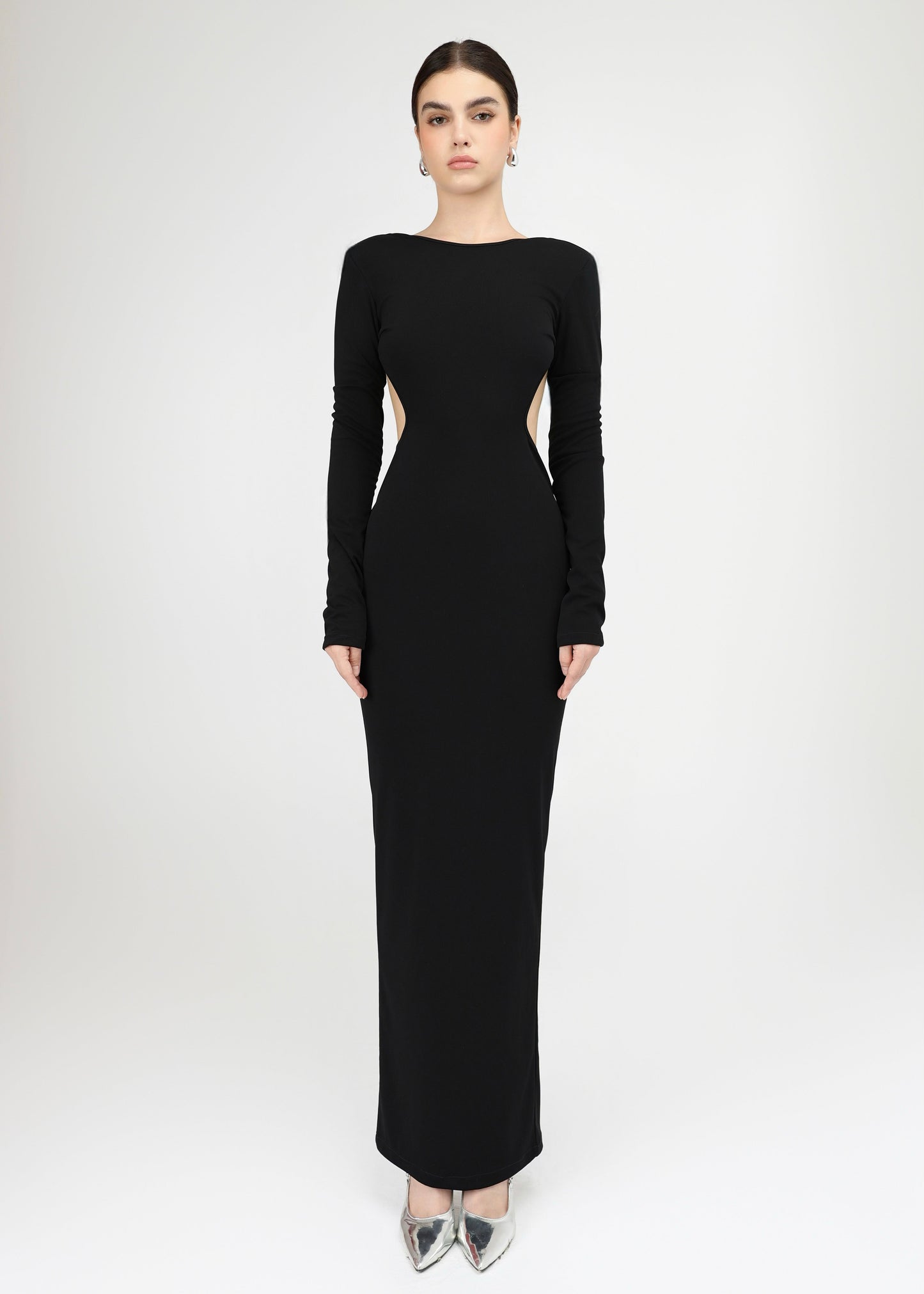 The Ritual Dress – Timeless Form-Fitting Black dress with Subtle Cutouts and Open Back
