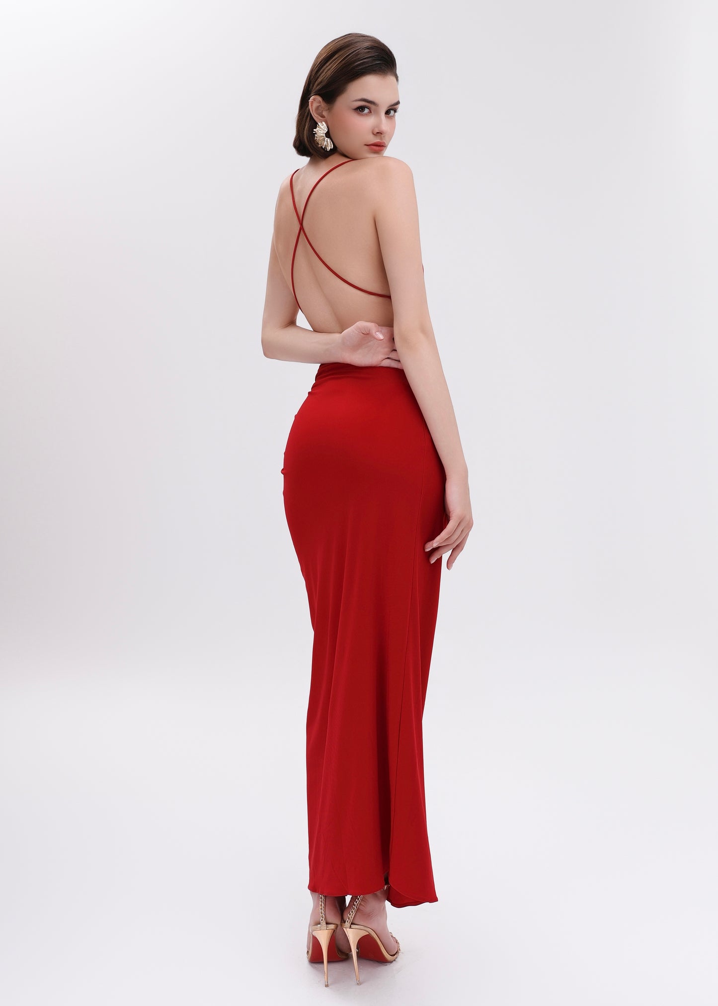 The Grace Dress - A daring, curve-hugging gown with cutouts, a high slit, and a romantic flower detail