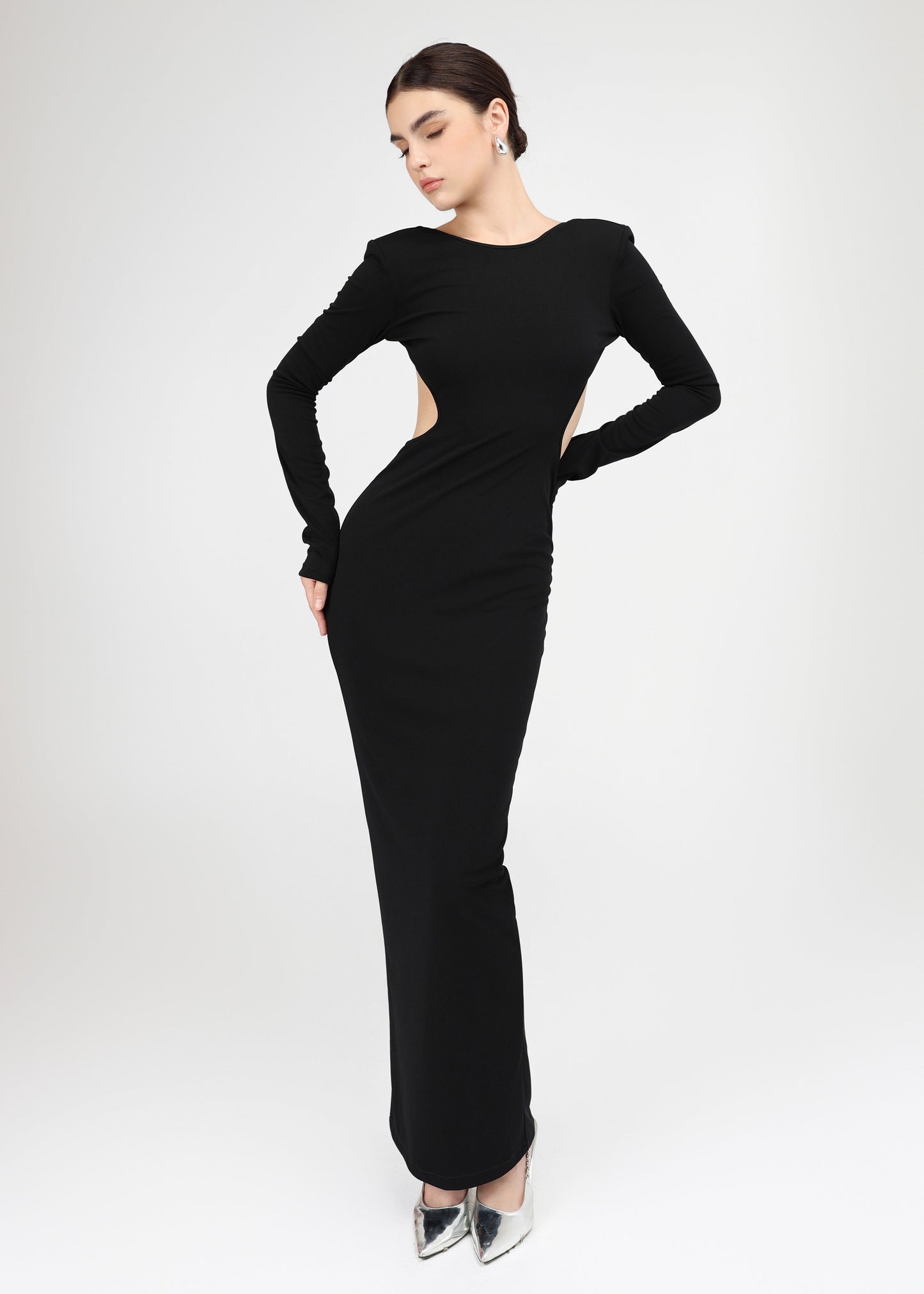 The Ritual Dress – Timeless Form-Fitting Black dress with Subtle Cutouts and Open Back