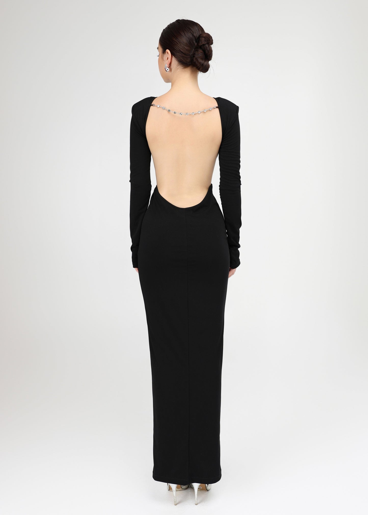 The Ritual Dress – Timeless Form-Fitting Black dress with Subtle Cutouts and Open Back